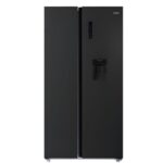 MIKA Fridge, 595L, 2 Door Side By Side, No Frost (Frost Free), INVERTER Compressor, Shiny Black