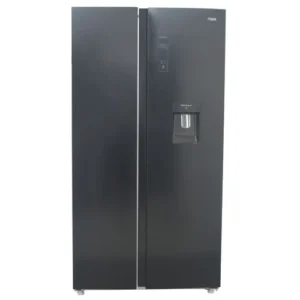 MIKA Fridge, 562L, 2 Door Side By Side, No Frost (Frost Free), INVERTER Compressor, Shiny Black