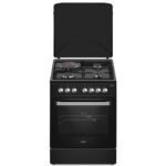 Mika MST5060U33PFB 3 Gas Pool Jet Burners + 1 RAPID Hot Plate 4 Function Oven Full Black