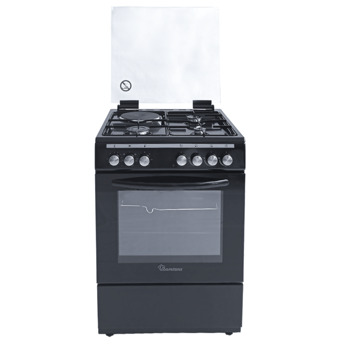 Ramtons RC-607 3 Gas + 1 Electric Cooker | 60x60 Black Kitchen Appliance